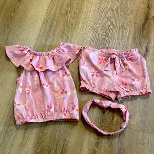 24 Month Jessica Simpson Toddler Girls 2 Piece Floral Set with Bow